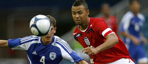 The England and Tottenham midfielder (right) in action against Israel in August 2008.